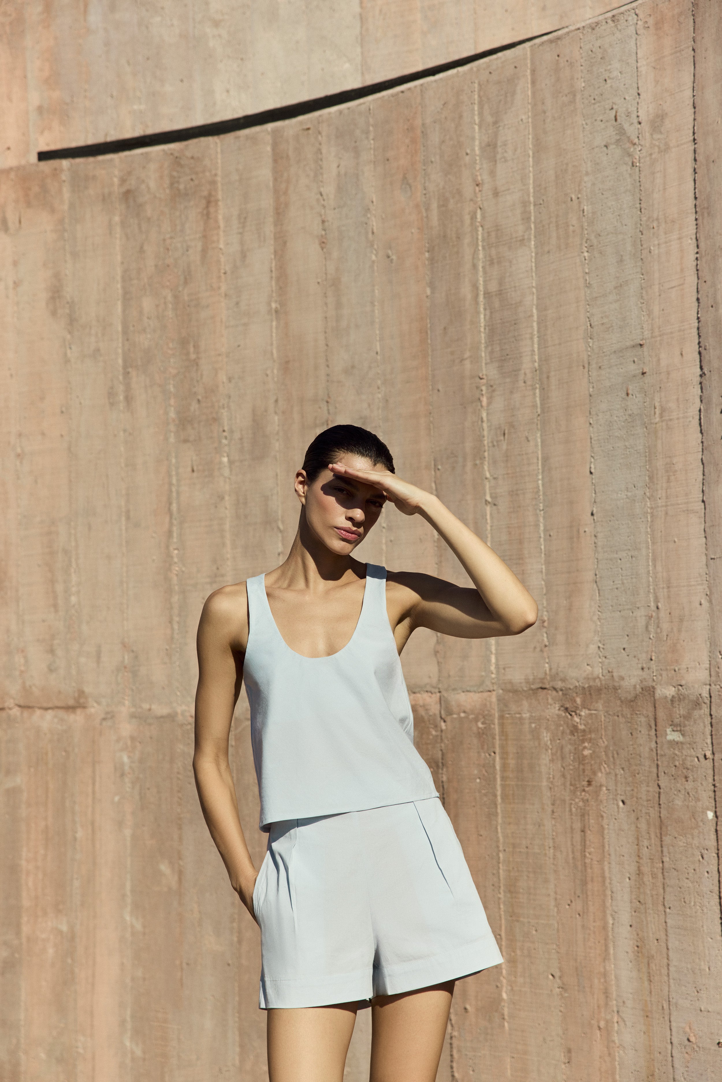 High-Waist Short Short in Stretch Cotton