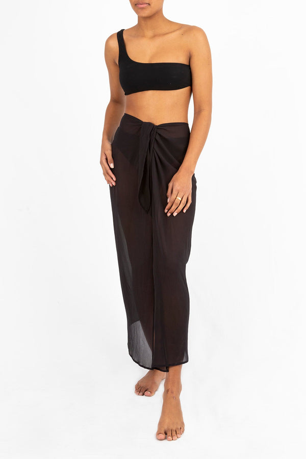 The Wrap Midi Skirt in Sheer Eco-Chiffon