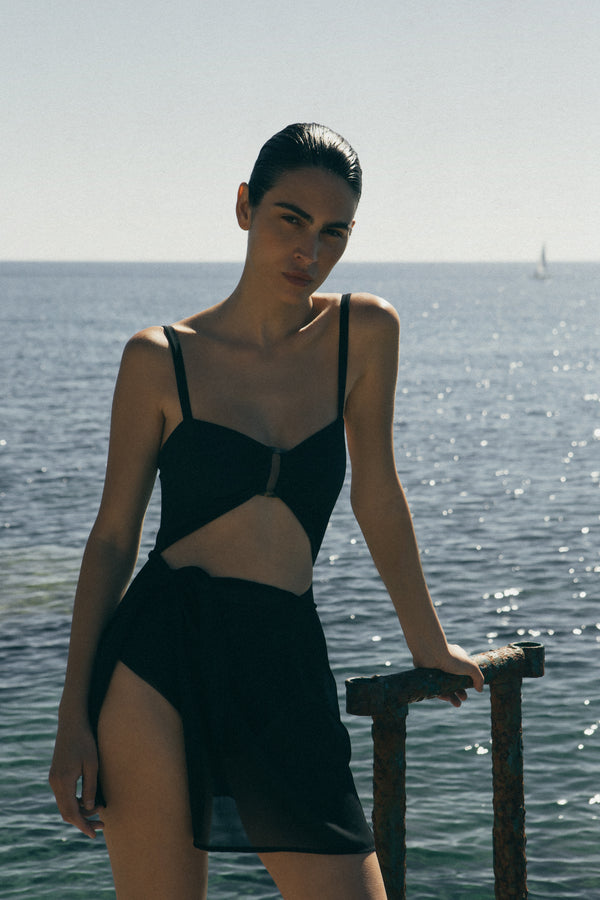 The Wrap Mini Skirt in Sheer Eco-Chiffon