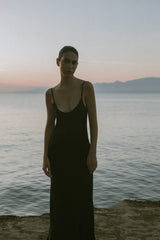 The Harlow Bias Cut Slip Dress in Textured Cupro Blend