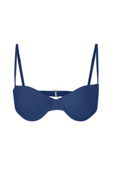 Balconette Underwire Bikini Top Azure on White Background