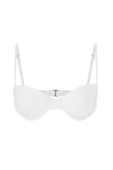 Balconette Underwire Bikini Top White on White Background