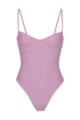 Balconette Underwire One-Piece Orchid on White Background
