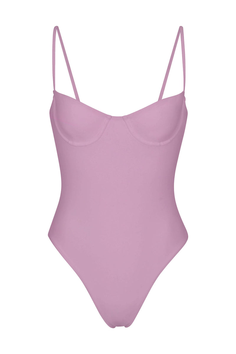 Balconette Underwire One-Piece Orchid on White Background