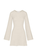 Bell Sleeve Mini Dress in Crochet Knit