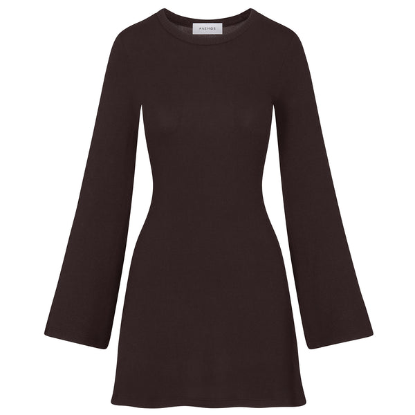 Bell Sleeve Mini Dress in Tencel Knit