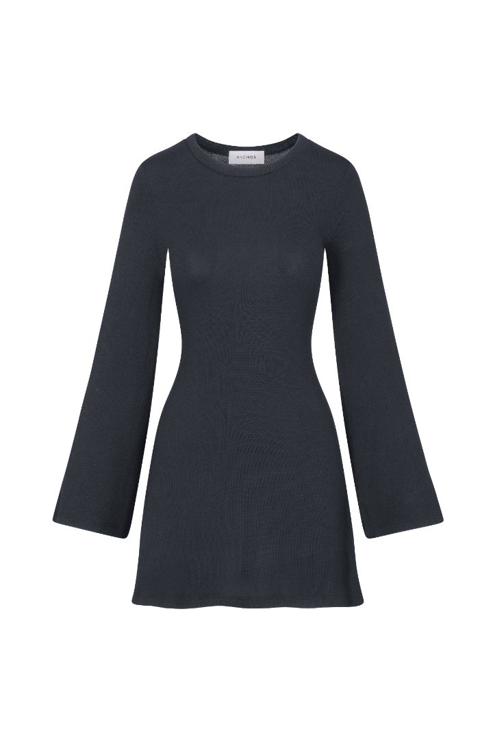 Bell Sleeve Mini Dress in Tencel Knit