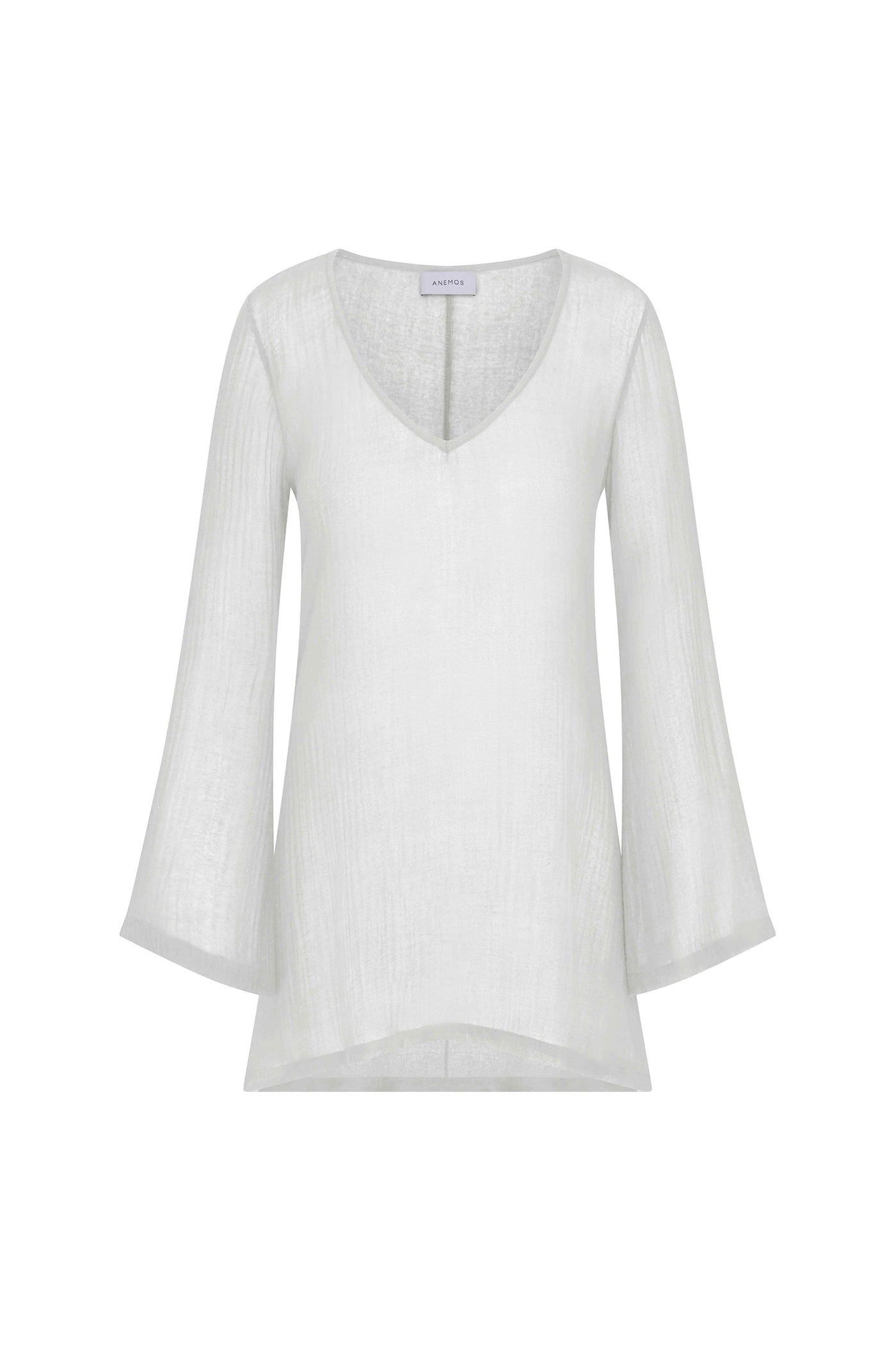 Bell Sleeve Tunic Dress in Bamboo Gauze