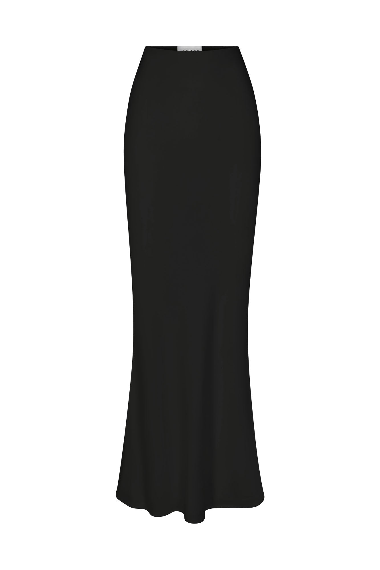 Anemos Bias-Cut Maxi Skirt in Stretch Twill in Black — longer take on the Rey Bias-Cut Skirt