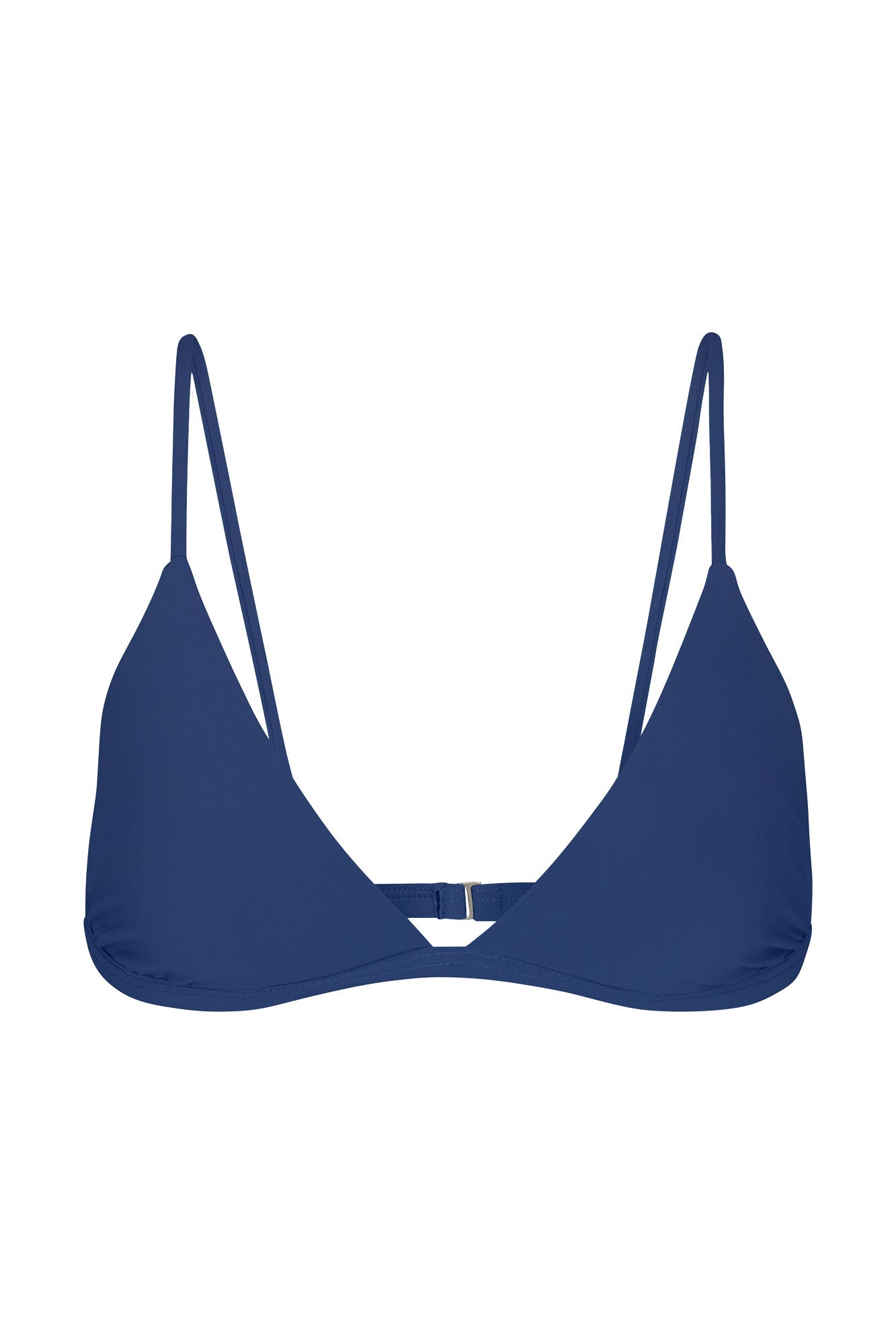Anemos Classic Triangle Bikini Top in Azure — wide-cut triangle swim top with banded bottom