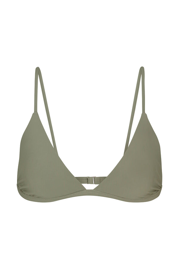 Classic Triangle Bikini Top Laurel on White Background