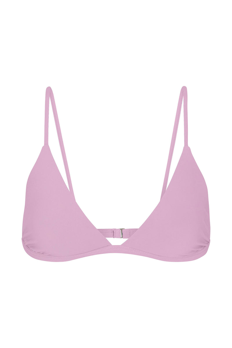 Classic Triangle Bikini Top Orchid on White Background
