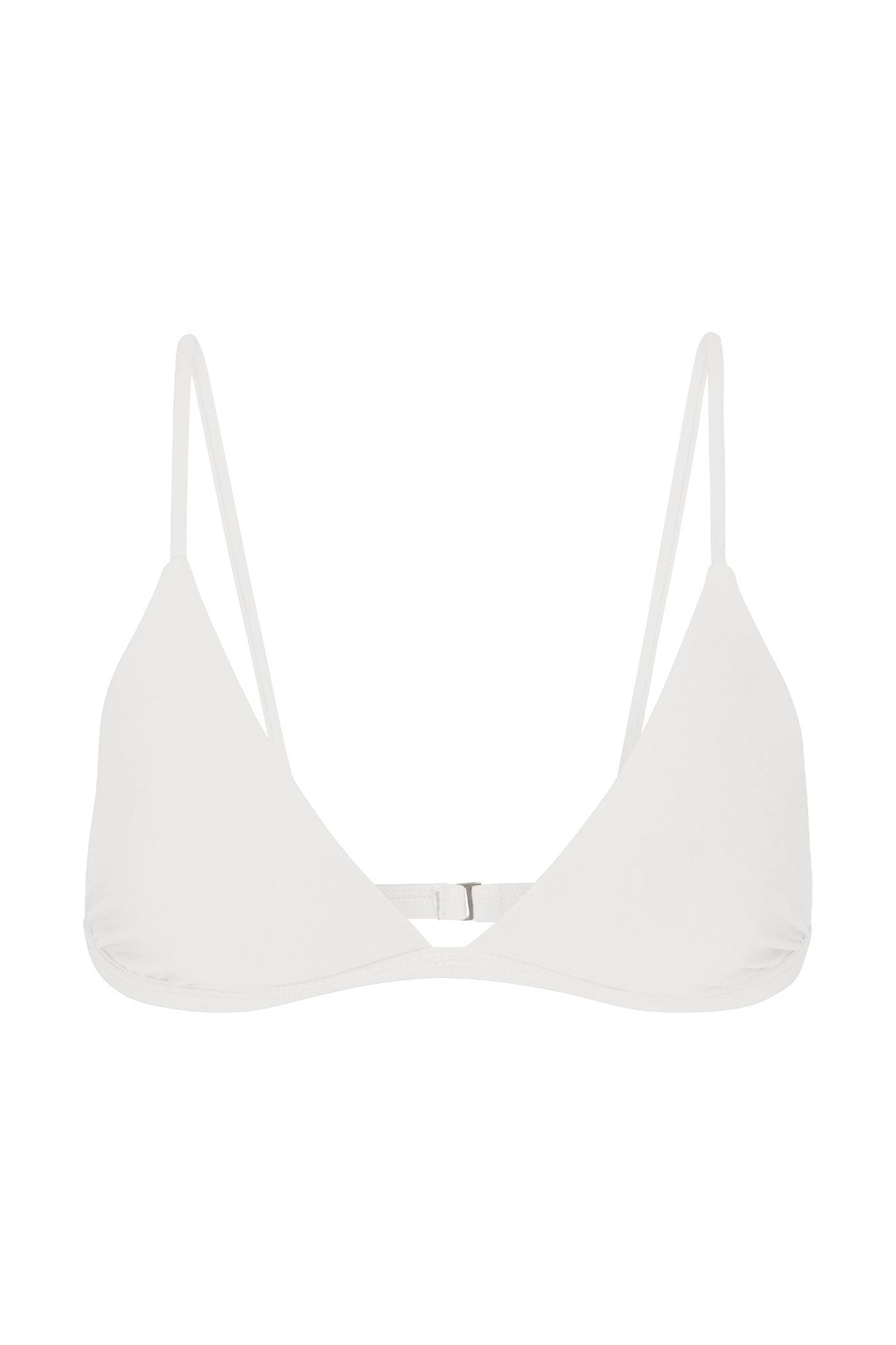 Classic Triangle Bikini Top White on White Background