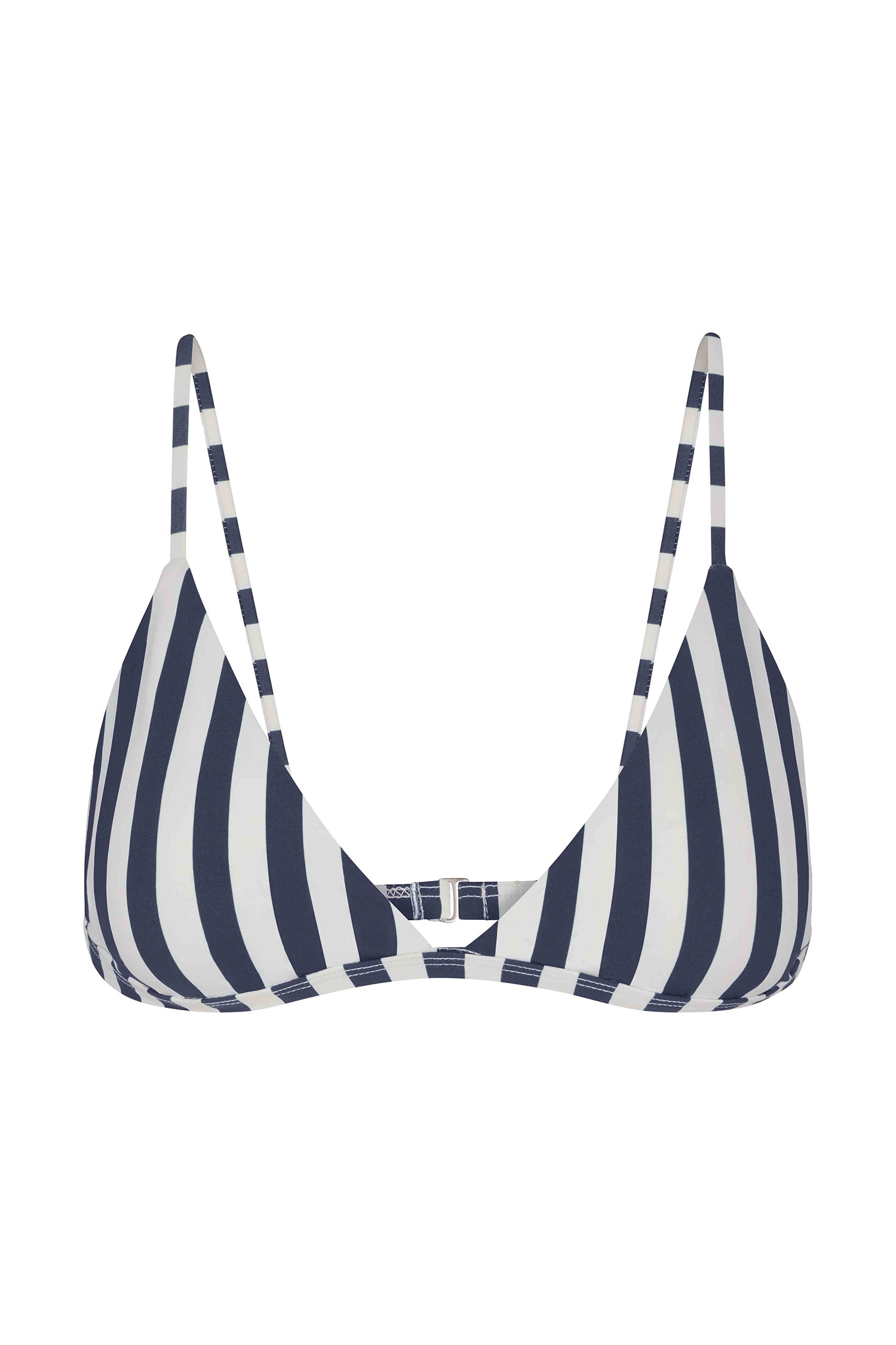 Anemos Classic Triangle Bikini Top in Marine Vertical Stripes — wide-cut triangle swim top