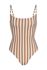 Classic Maillot One-Piece in Vertical Stripes