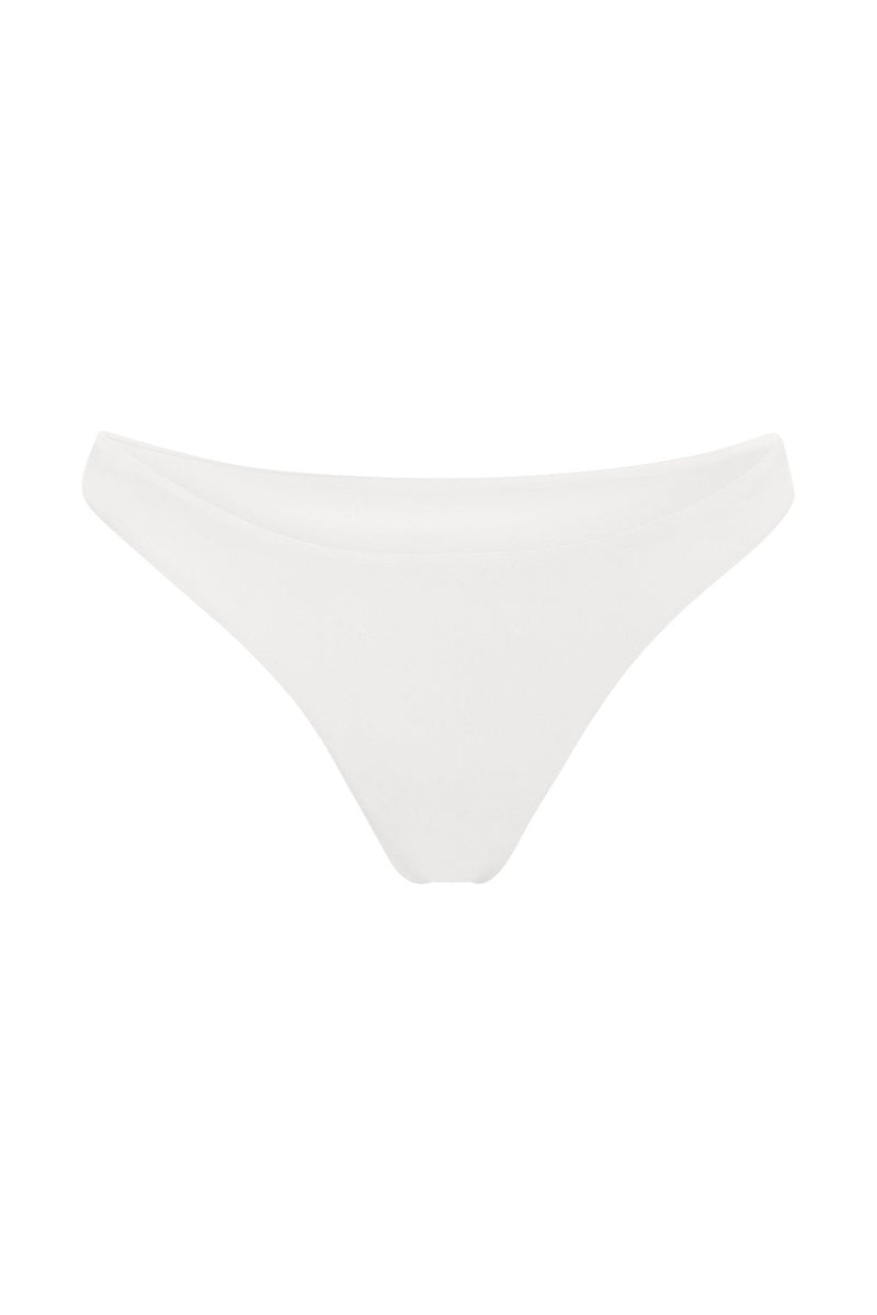 Eighties High-Cut Bikini Bottom White on White Background