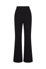 Flared Pant in Modal Knit Black on White Background