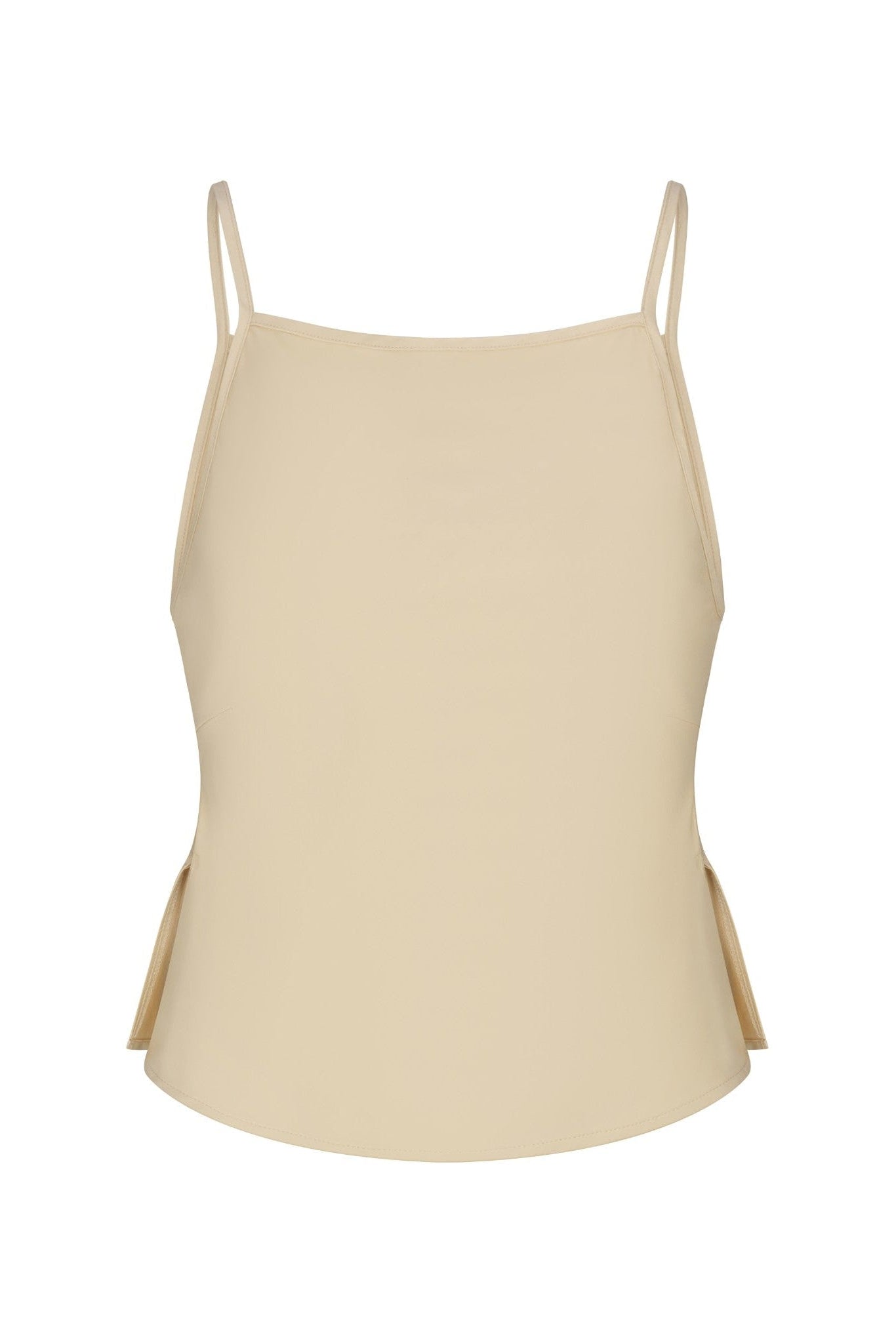 Giselle Bias-Cut Top in fluid stretch sateen on a white background. Elegant, flattering, and perfect for elevated everyday or evening wear.