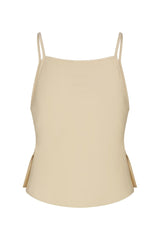 Giselle Bias-Cut Top in fluid stretch sateen on a white background. Elegant, flattering, and perfect for elevated everyday or evening wear.