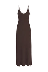 Harlow Midi Slip Dress in natural crochet knit, featuring a lightweight textured fabric, slim silhouette, and midi-length design.