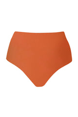 High-Waist Bikini Bottom Vintage Orange on white background