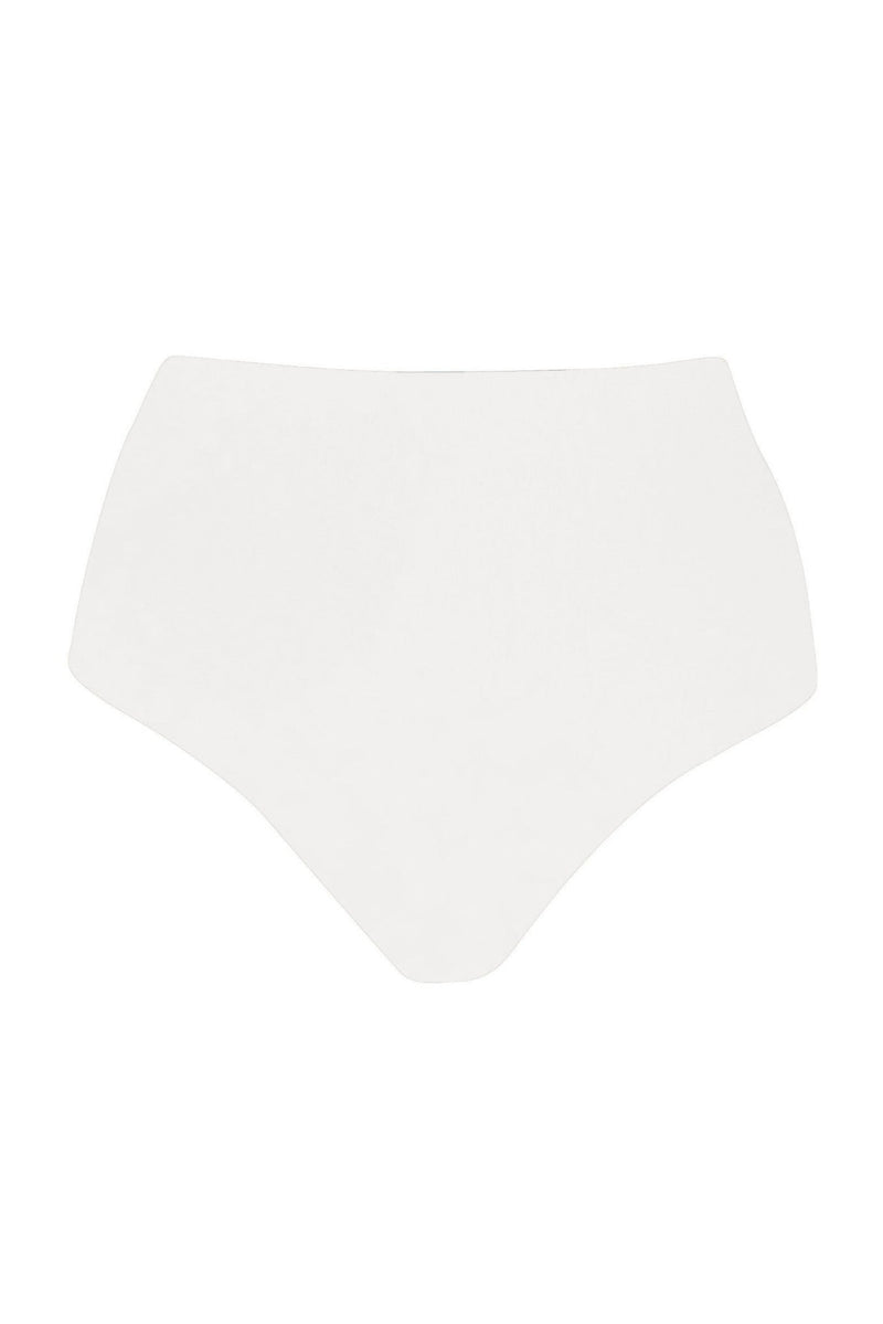 High-Waist Bikini Bottom White on White Background