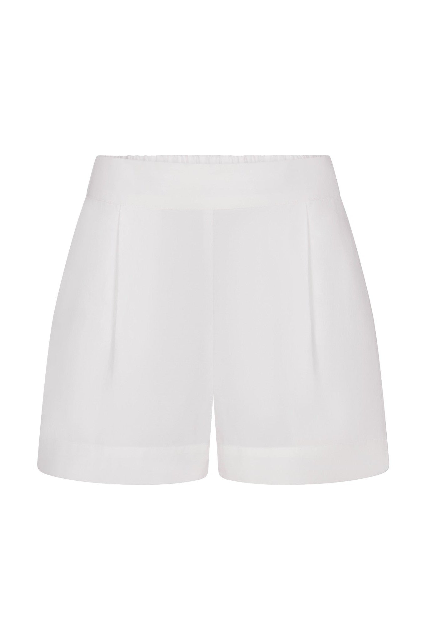 High-Waist Short Short in stretch cotton on a white background. Comfortable, versatile, and perfect for casual summer or everyday wear.