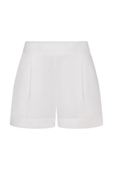 High-Waist Short Short in stretch cotton on a white background. Comfortable, versatile, and perfect for casual summer or everyday wear.