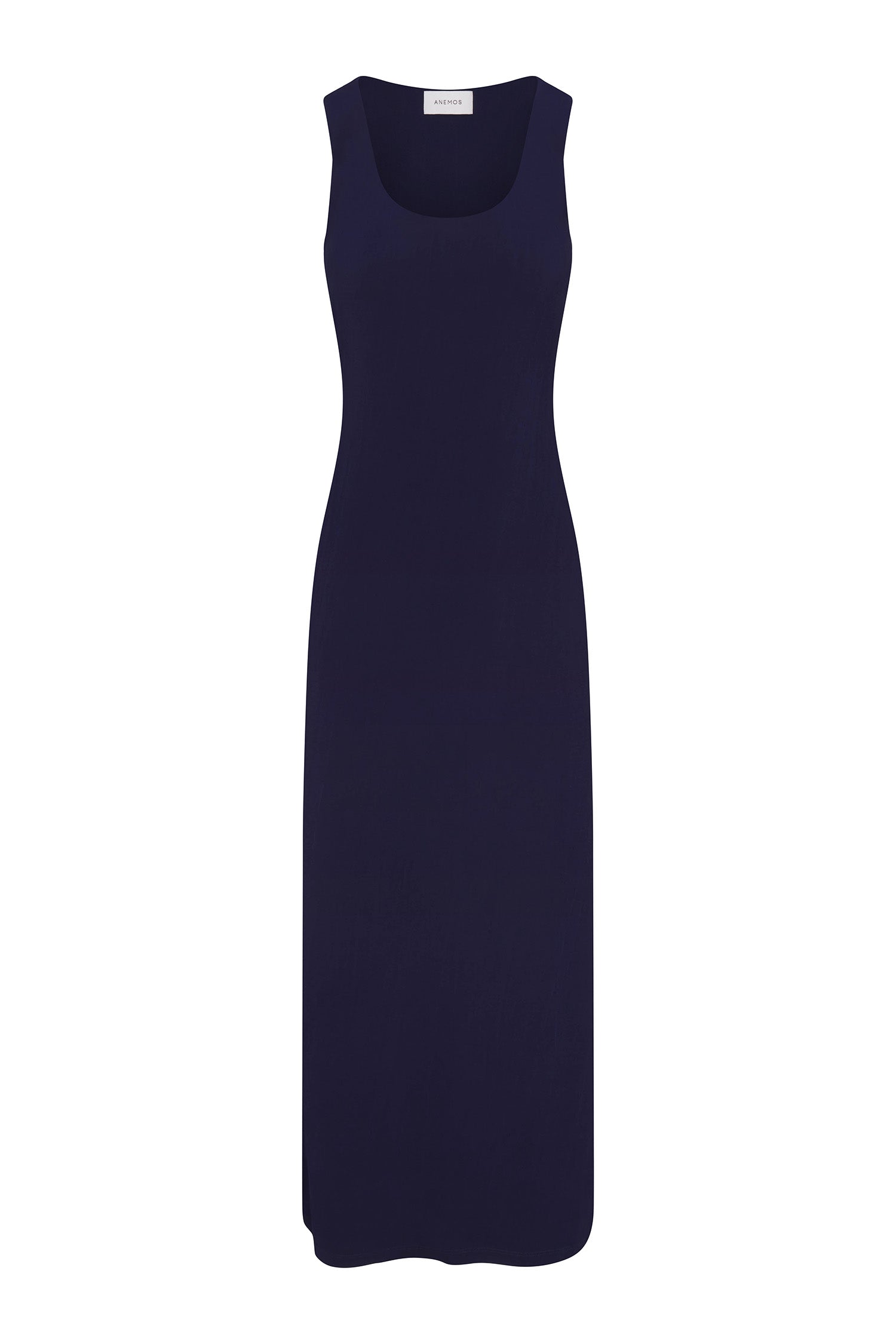 Hume Tank Maxi Dress Marine in Stretch Twill on white background