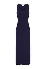 Hume Tank Maxi Dress Marine in Stretch Twill on white background