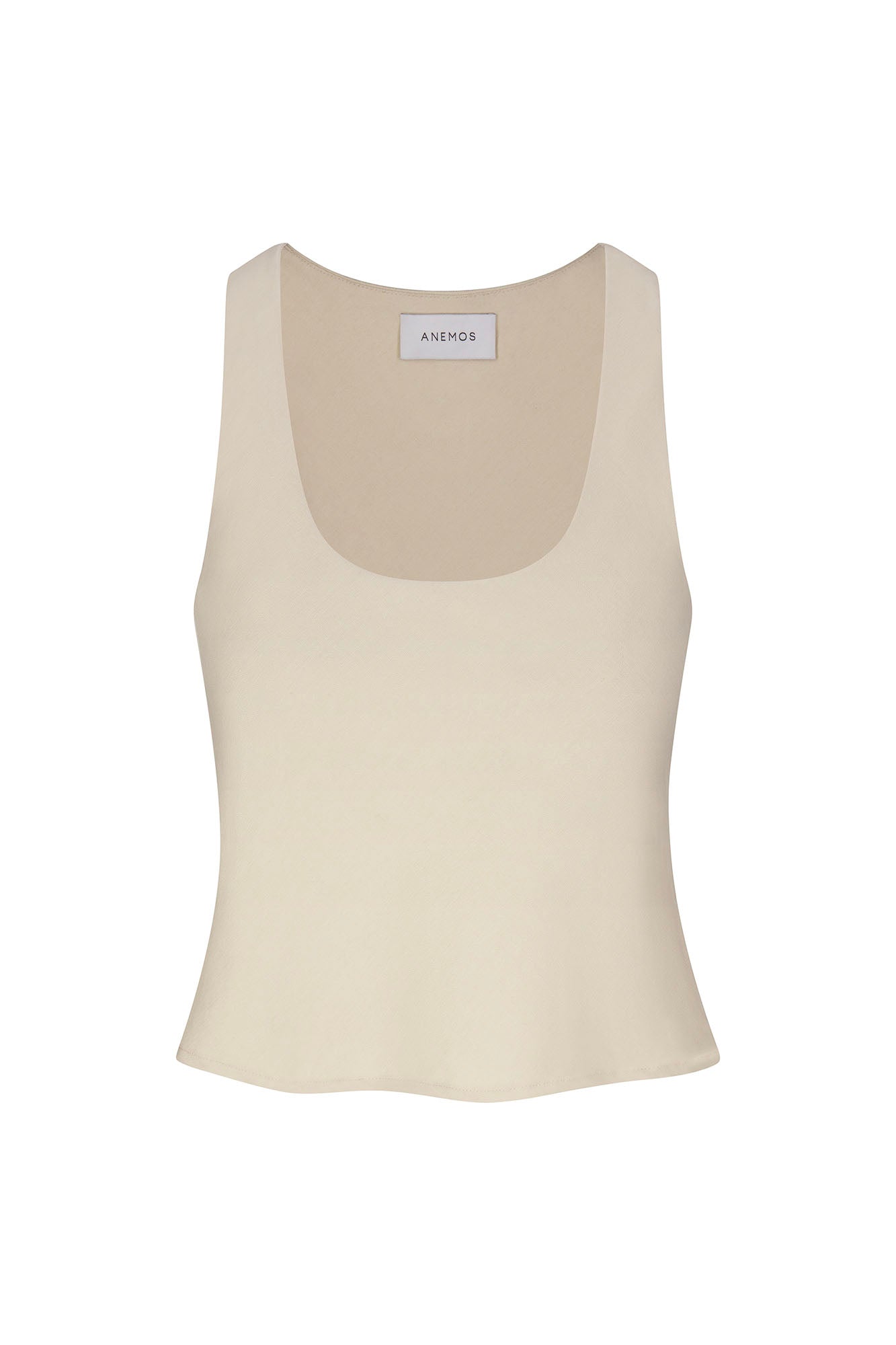 Anemos Hume Tank Top in Stretch Suiting in Off-White — ethereal, lightweight tank top