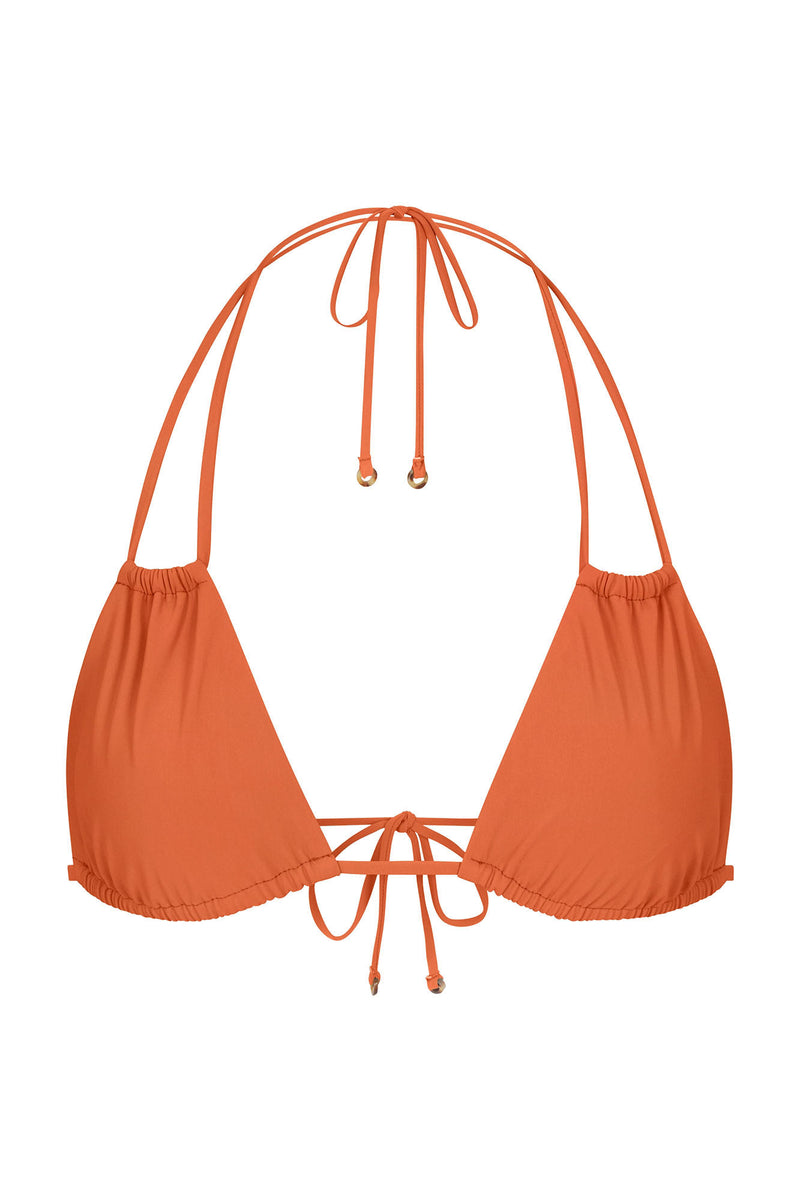 Jane Bikini Top Vintage Orange on white background