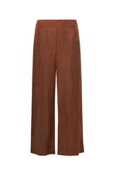 Keaton Wide Leg Pant in Linen Cupro Tawny on White Background