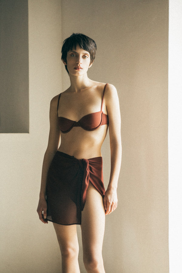 The Wrap Mini Skirt in Sheer Eco-Chiffon