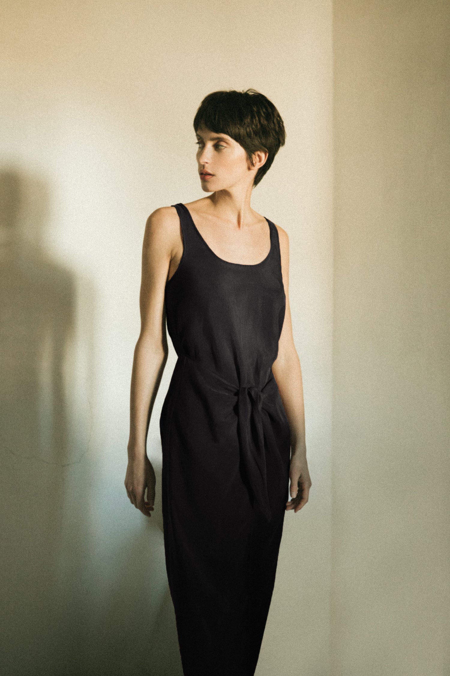 D.K. Midi Wrap Dress in Silky Washed Cupro