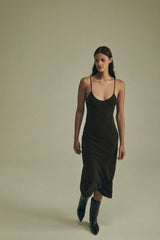 Harlow Bias Cut Slip Dress in Stretch Cupro
