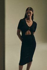 The Ribbed Midi Skirt