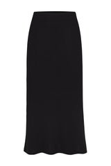 Maxi Skirt in Modal Knit Black on White Background