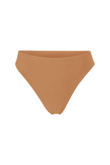 Midi High-Cut Bikini Bottom Fawn on White Background