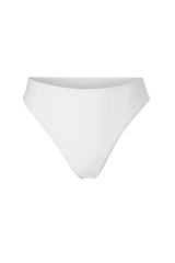 Midi High-Cut Bikini Bottom White on White Background