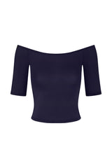 Carolyn Off The Shoulder Top in Luxe Cupro Jersey