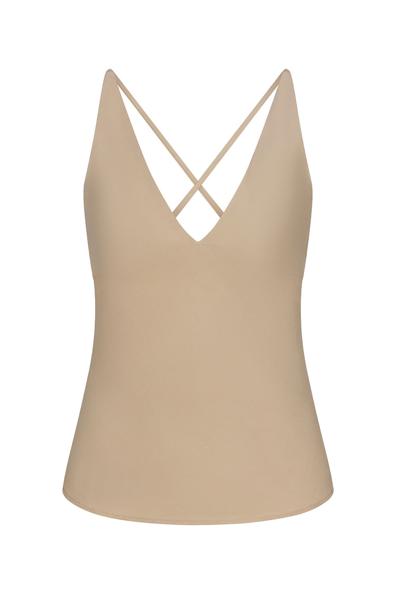 PREORDER: Plunging Bias-Cut Top in Stretch Twill