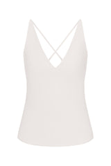 PREORDER: Plunging Bias-Cut Top in Stretch Twill