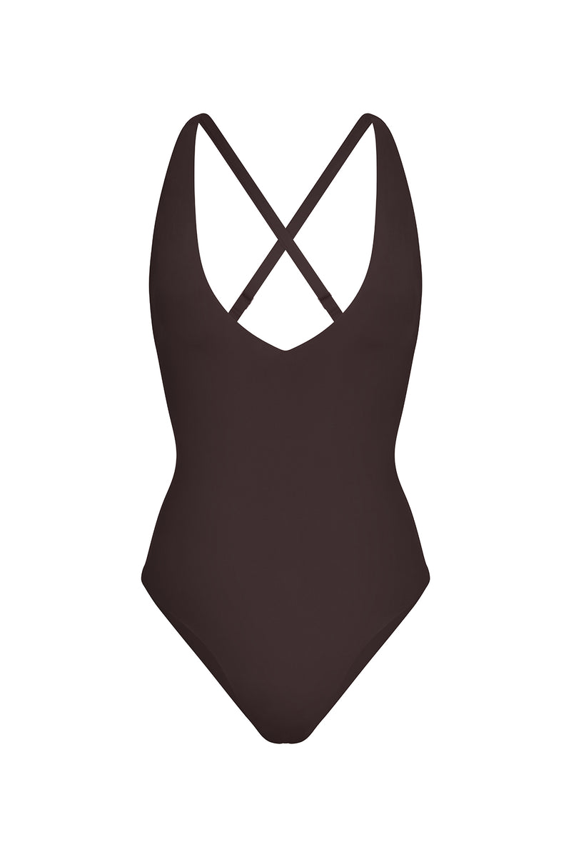 Plunging One-Piece Espresso on white background