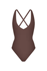 Plunging One-Piece Moka on white background