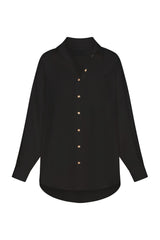 Pool Shirt Button-Down Tunic in stretch cotton on a white background. Relaxed, lightweight, and ideal for casual summer or resort wear.