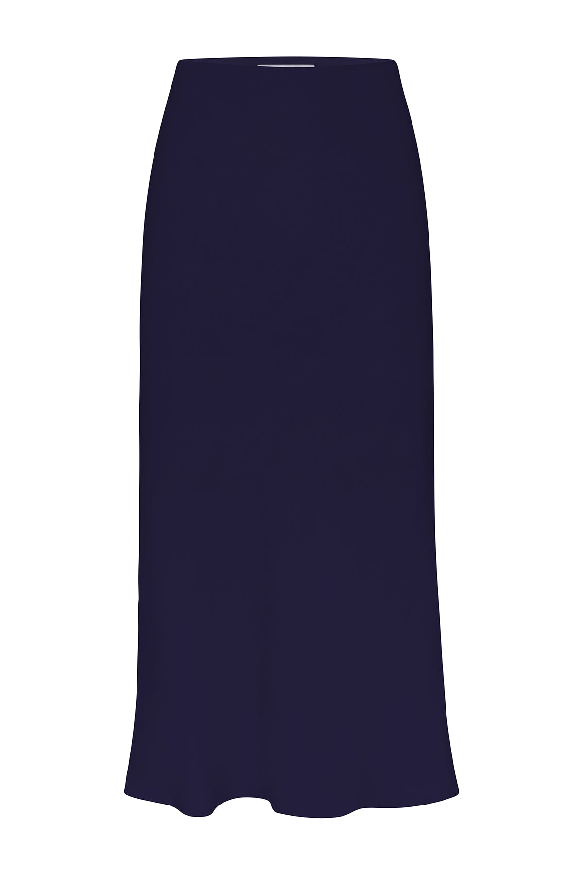 Rey Bias-Cut Skirt in Stretch Twill Marine on White Background