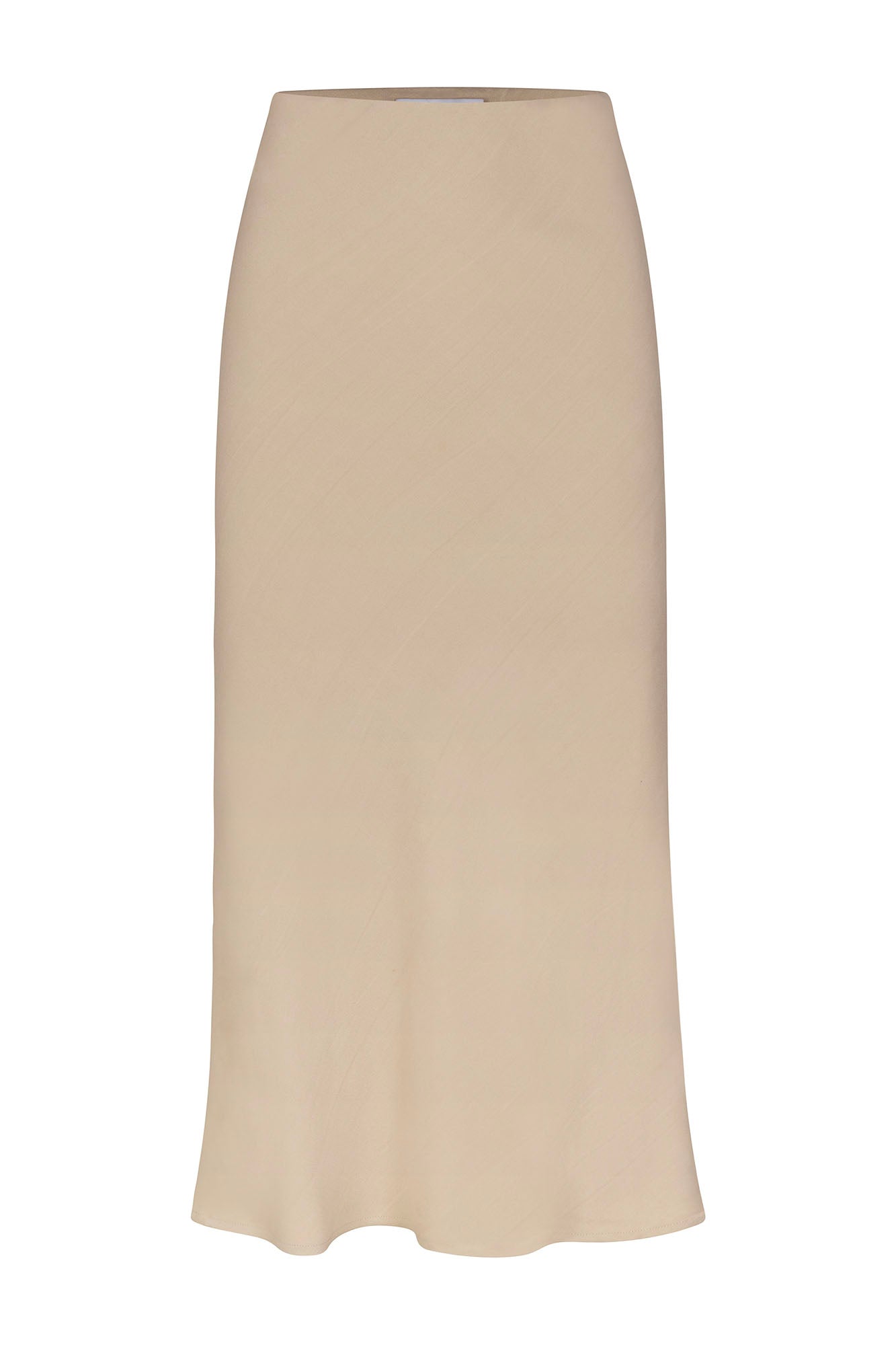 Rey Bias-Cut Skirt in Stretch Twill Taupe on White Background