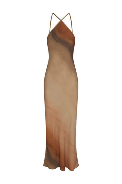 SL Bias-Cut Slip Dress in Satine Crepe
