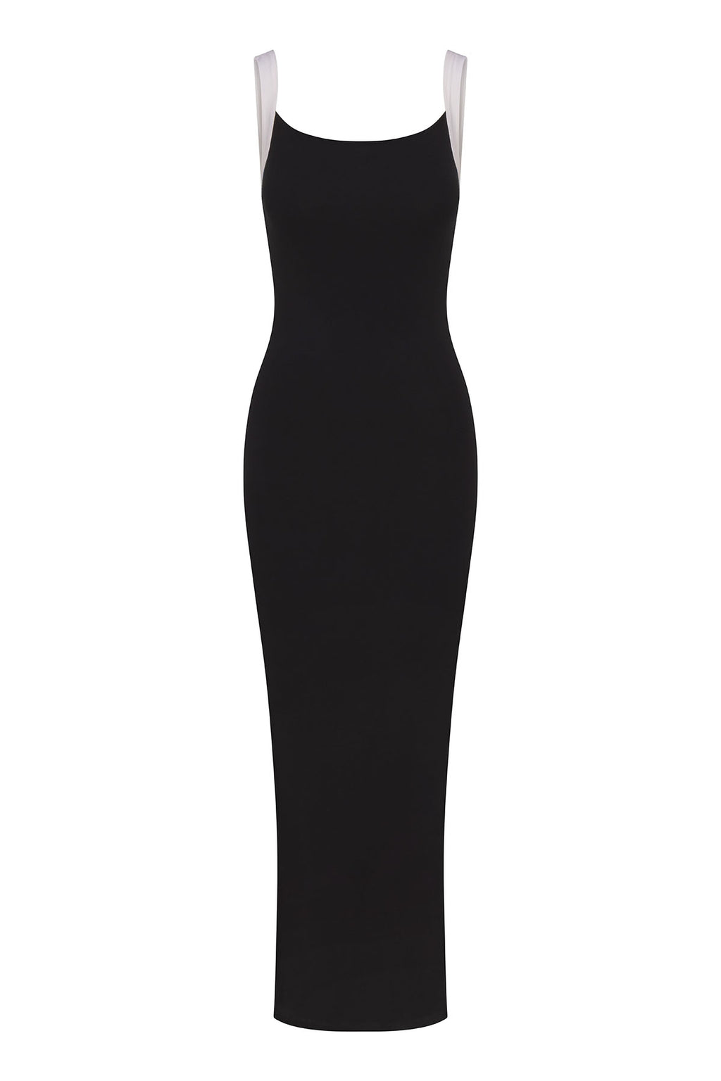 Square Neck Maxi Tank Dress Contrast Strap Jersey Square Neck Maxi Tank Dress Contrast Strap Jersey
